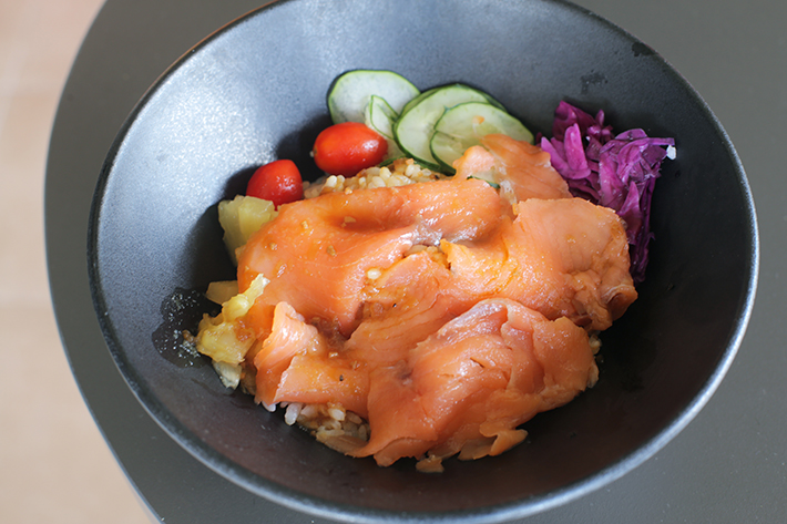 Ju Ju Pokebowls Hawaiian Smoked Salmon Bowl