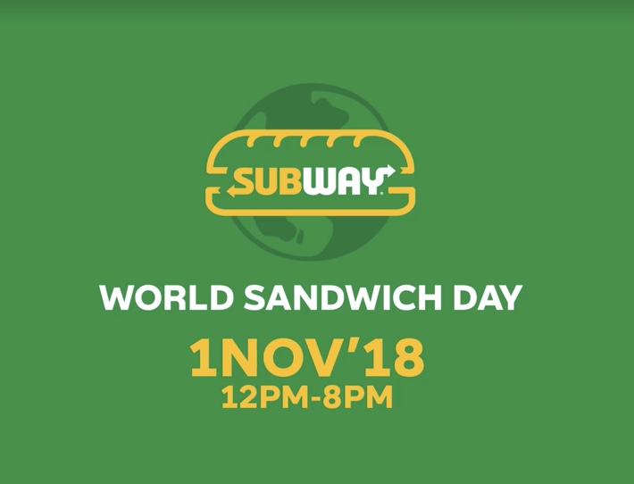 subway free sandwich day