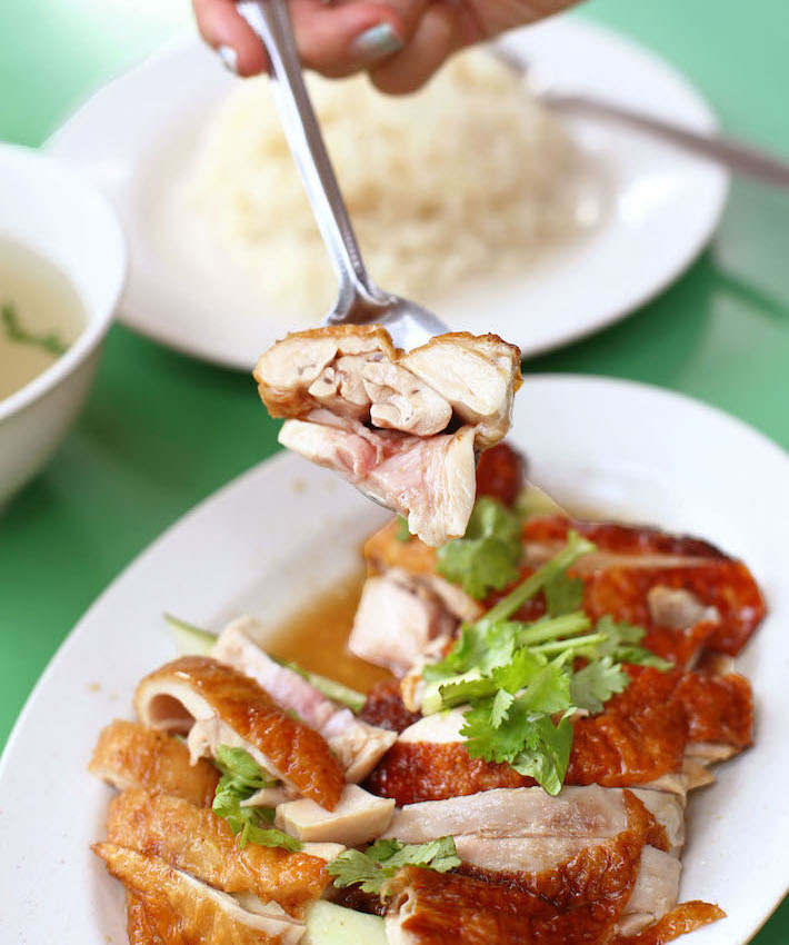 Chen Ji Chicken Rice On Spoon